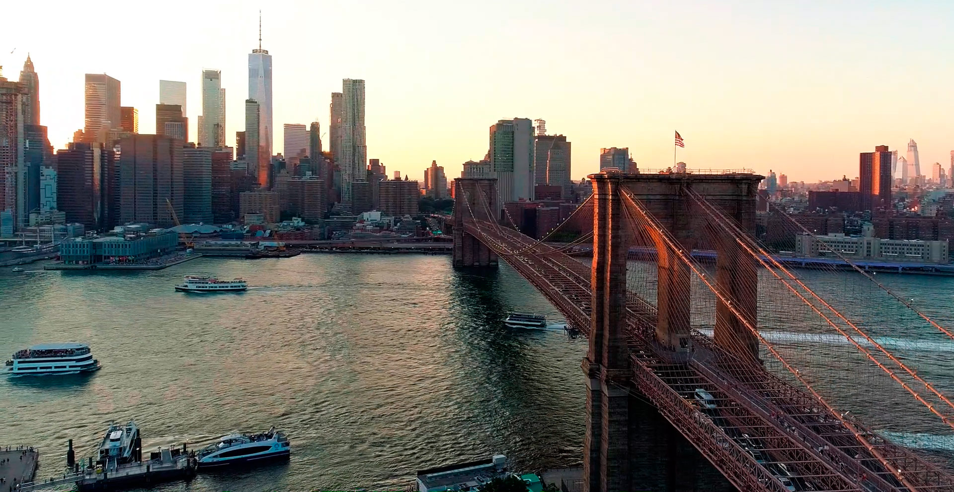 Bridge and NYC skyline